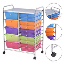 Load image into Gallery viewer, 15 Drawers Rolling Storage Cart Organizer
