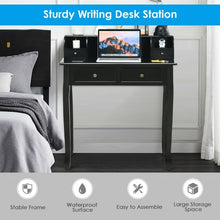 Load image into Gallery viewer, Removable Floating Organizer 2-Tier Mission Home Computer Vanity Desk-Black
