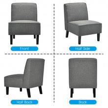 Load image into Gallery viewer, Single Fabric Modern Armless Accent  Sofa Chair with Rubber Wood Legs -Gray
