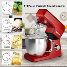 Load image into Gallery viewer, 3-in-1 Multi-functional 6-speed Tilt-head Food Stand Mixer-Red

