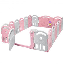 Load image into Gallery viewer, 18-Panel Baby Playpen with Music Box &amp; Basketball Hoop-Pink
