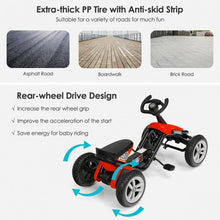 Load image into Gallery viewer, 4 Wheel Pedal Powered Ride on Racer Car for Kids-Red
