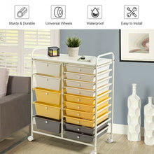 Load image into Gallery viewer, 15-Drawer Storage Rolling Organizer Cart-Yellow
