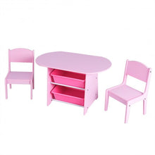 Load image into Gallery viewer, Kids Table and 2 Chairs Set with Storage Boxes
