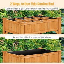 Load image into Gallery viewer, 8 Grids Wood Elevated Garden  Planter Box Kit with Liner &amp; Shelf
