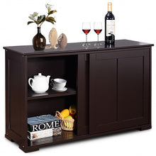 Load image into Gallery viewer, Kitchen Storage Cabinet with Wood Sliding Door-Brown
