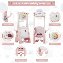Load image into Gallery viewer, 6-in-1 Adjustable Kids Basketball Hoop Set-Pink
