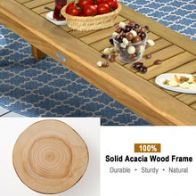 Load image into Gallery viewer, 52&quot; Outdoor Acacia Wood Dining Bench Chair
