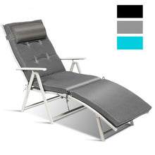 Load image into Gallery viewer, Outdoor Lightweight Folding Chaise Lounge Chair-Gray
