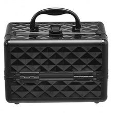 Load image into Gallery viewer, Beauty Cosmetic Makeup Case with Mirror &amp; Extendable Trays-Black
