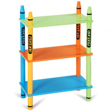 Load image into Gallery viewer, 3 Tiers Kids Bookshelf Crayon Themed Storage Colorful Shelves
