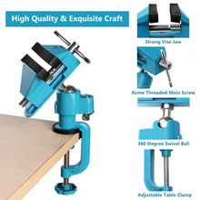 Load image into Gallery viewer, Bench Vise Swivel 3&quot; Tabletop Clamp Vice Tilts Rotate 360 Universal Work

