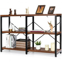 Load image into Gallery viewer, 3 Tier 47&quot; Console Metal Frame Sofa Table-Rustic Brown
