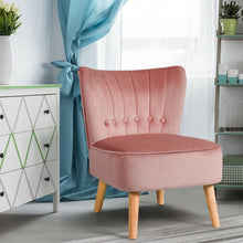 Load image into Gallery viewer, Armless Accent Chair Tufted Velvet Leisure Chair-Pink
