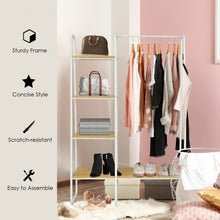 Load image into Gallery viewer, Clothes Rack Free Standing Storage Tower with Metal Frame-Natural
