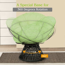 Load image into Gallery viewer, Rattan Papasan Chair Ergonomic 360-degree Swivel Soft Cushion Garden-Green
