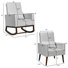 Load image into Gallery viewer, 2-in-1 Fabric Upholstered Rocking Chair with Pillow-Light Gray

