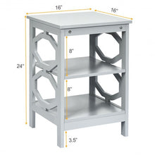 Load image into Gallery viewer, 3-tier Nightstand Sofa Side End Accent Table-Gray

