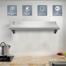 Load image into Gallery viewer, 12&quot; � 36&quot; Stainless Steel NSF Commercial Wall Mount Shelf - Kitchen &amp; Restaurant

