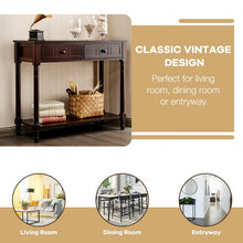 Load image into Gallery viewer, Console Accent Sofa Table with Drawers and Bottom Shelf-Brown
