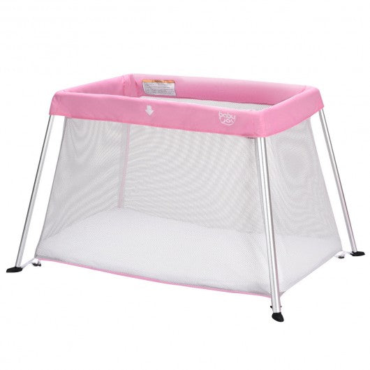 Portable Lightweight Baby Playpen Playard with Travel Bag-Pink