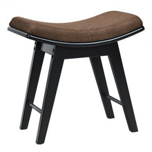 Load image into Gallery viewer, Modern Dressing Makeup Stool with Concave Seat Rubberwood Legs-Black

