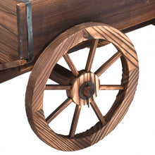 Load image into Gallery viewer, Wood Wagon Planter Pot Stand with Wheels
