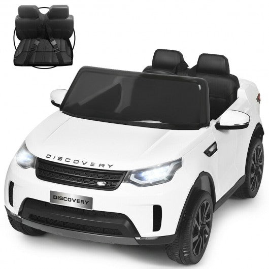 12V Licensed 2-Seater Land Rover Kid Ride On Car -White