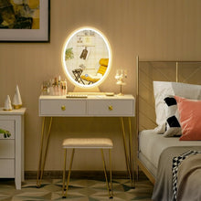 Load image into Gallery viewer, Industrial Makeup Dressing Table with 3 Lighting Modes-White
