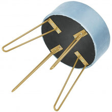 Load image into Gallery viewer, Round Velvet Ottoman Footrest Stool Side Table Dressing Chair w/ Metal Legs-Blue
