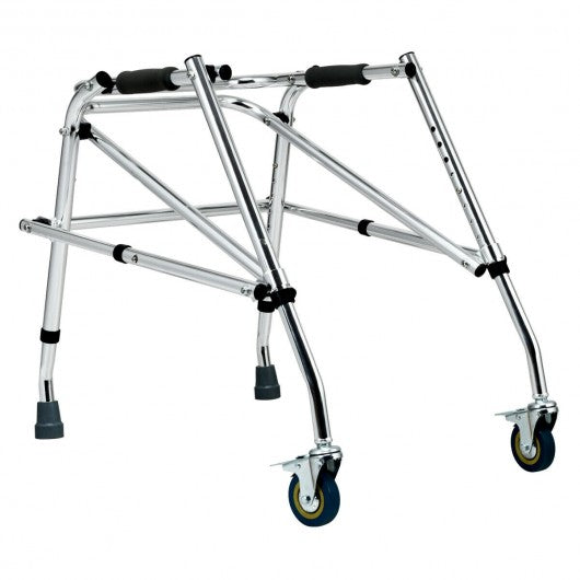 Folding Adjustable Walker Small Aluminum Walker -Silver