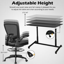 Load image into Gallery viewer, Height Adjustable Computer Desk Sit to Stand Rolling Notebook Table -Black
