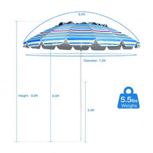 Load image into Gallery viewer, 8FT Portable Beach Umbrella with Sand Anchor and Tilt Mechanism for Garden and Patio-Blue
