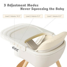 Load image into Gallery viewer, 3 in 1 Convertible Wooden High Chair with Cushion-Beige
