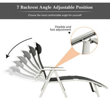 Load image into Gallery viewer, Outdoor Lightweight Folding Chaise Lounge Chair-Black
