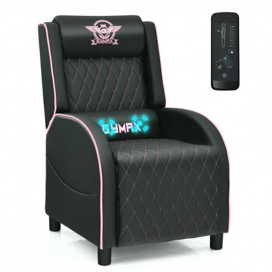 Massage Gaming Recliner Chair w/Headrest & Adjustable Backrest- Home Theater-PI