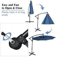 Load image into Gallery viewer, 10FT 360° Rotation Solar Powered LED Patio Offset Umbrella-Blue
