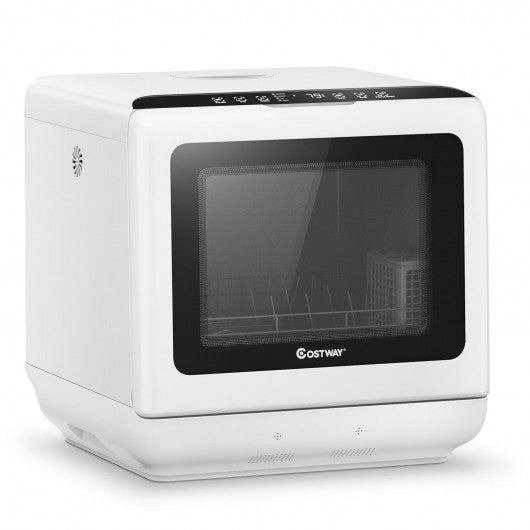 Air Drying Countertop Dishwasher with 1.3-Gallon Built-in Water Tank