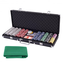 Load image into Gallery viewer, Texas Holdem Cards with 500 Jetton and Dice in Aluminum Case-Black
