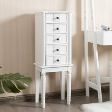 Load image into Gallery viewer, Standing Jewelry Cabinet Armoire with Top Flip Makeup Mirror
