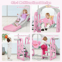 Load image into Gallery viewer, 3 in 1 Toddler Climber and Swing Set Slide Playset-Pink
