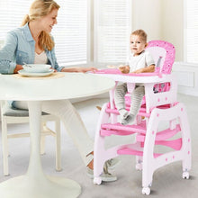 Load image into Gallery viewer, 3-in-1 Baby High Chair Convertible Play Table-Pink
