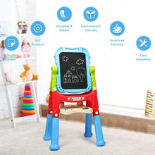 Load image into Gallery viewer, Height Adjustable Kids Art Easel Magnetic Double Sided Board-Blue
