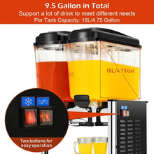 Load image into Gallery viewer, 9.5 Gallon 2 Tanks Stainless Steel Cold Beverage Juice Dispenser
