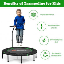 Load image into Gallery viewer, 47&quot; Folding Trampoline Fitness Exercise Rebound with Handle for Adults and Kids-Green
