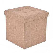 Load image into Gallery viewer, Cube Folding Ottoman Storage Seat - Beige
