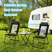 Load image into Gallery viewer, 2 PCS Patio Adjustable Folding Recliner Chairs-Black
