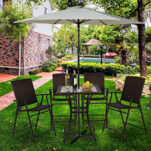 Load image into Gallery viewer, Outdoor Patio Rattan Square Table with Glass Top
