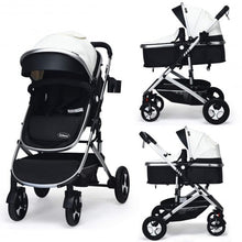 Load image into Gallery viewer, 2 in 1 High Landscape Convertible Reversible Bassinet Pram-White
