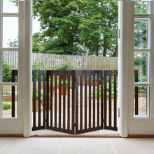 Load image into Gallery viewer, 36&quot; Folding Wooden Freestanding Pet Gate  with 360° Hinge-Espresso
